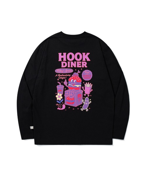 HOOK(フック)の「HOOK -original- フードキャラクター グラフィックプリント ロングスリーブTシャツ(Tシャツ/カットソー・メンズ・ピンク/ブラック・L/M/XL)」の11枚目の写真