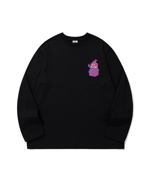 HOOK(フック)の「HOOK -original- フードキャラクター グラフィックプリント ロングスリーブTシャツ(Tシャツ/カットソー・メンズ・ピンク/ブラック・L/M/XL)」の12枚目の写真