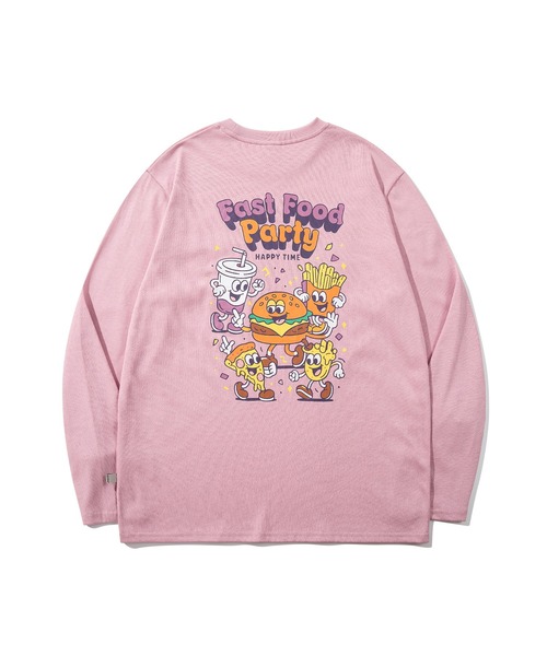 HOOK(フック)の「HOOK -original- フードキャラクター グラフィックプリント ロングスリーブTシャツ(Tシャツ/カットソー・メンズ・ピンク/ブラック・L/M/XL)」の13枚目の写真