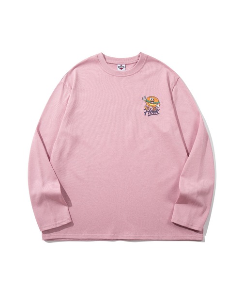 HOOK(フック)の「HOOK -original- フードキャラクター グラフィックプリント ロングスリーブTシャツ(Tシャツ/カットソー・メンズ・ピンク/ブラック・L/M/XL)」の14枚目の写真