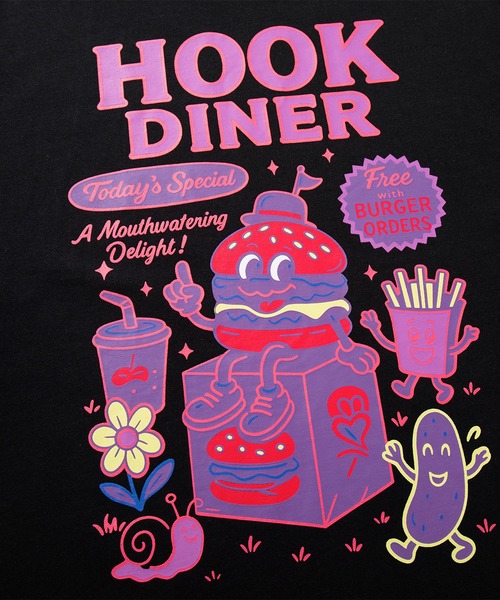 HOOK(フック)の「HOOK -original- フードキャラクター グラフィックプリント ロングスリーブTシャツ(Tシャツ/カットソー・メンズ・ピンク/ブラック・L/M/XL)」の22枚目の写真