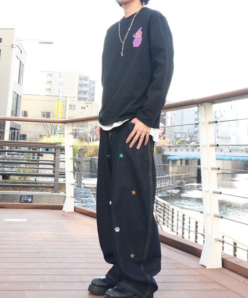 HOOK(フック)の「HOOK -original- フードキャラクター グラフィックプリント ロングスリーブTシャツ(Tシャツ/カットソー・メンズ・ピンク/ブラック・L/M/XL)」の10枚目の写真