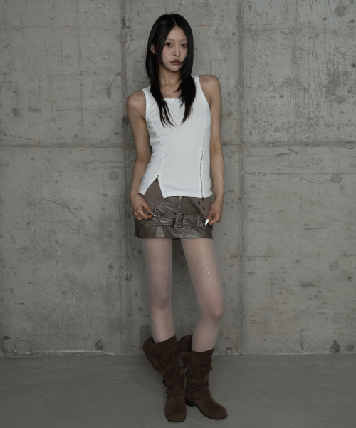 ETRE AU SOMMET(エトレオソメ)の「Unbal Panel Open Zipper Point Sleeve (Ivory)(Tシャツ/カットソー・レディース・アイボリー・FREE)」の4枚目の写真