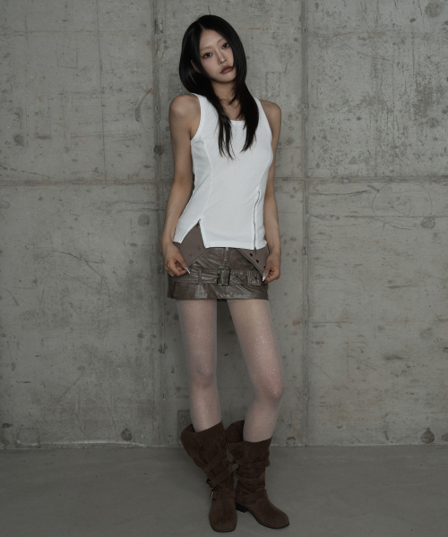 ETRE AU SOMMET(エトレオソメ)の「Unbal Panel Open Zipper Point Sleeve (Ivory)(Tシャツ/カットソー・レディース・アイボリー・FREE)」の5枚目の写真