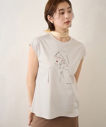 ROPE' | 【YUKO SAEKI for ROPE’・コラボレーション】フレンチスリーブプリントTシャツ/イージーケア(Tシャツ/カットソー)
