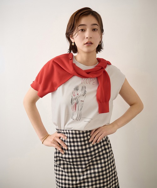 ROPE'（ロペ）の「【YUKO SAEKI for ROPE’・コラボレーション】フレンチスリーブプリントTシャツ/イージーケア（Tシャツ/カットソー・レディース・ホワイト系その他2/グレー/ライトグレー/ホワイト系その他3/ホワイト系その他/グレー系その他・FREE）」の17枚目の写真