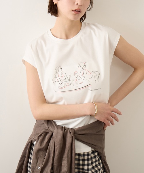 ROPE'（ロペ）の「【YUKO SAEKI for ROPE’・コラボレーション】フレンチスリーブプリントTシャツ/イージーケア（Tシャツ/カットソー・レディース・ホワイト系その他2/グレー/ライトグレー/ホワイト系その他3/ホワイト系その他/グレー系その他・FREE）」の19枚目の写真
