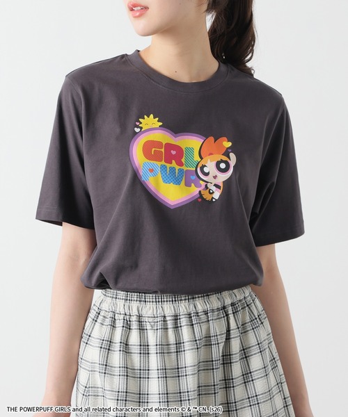 Honeys(ハニーズ)の「パワーパフガールズ/Tシャツ(Tシャツ/カットソー・レディース・ホワイト/サックスブルー/スミクロ/ピンク・L/LL/M/S)」の3枚目の写真
