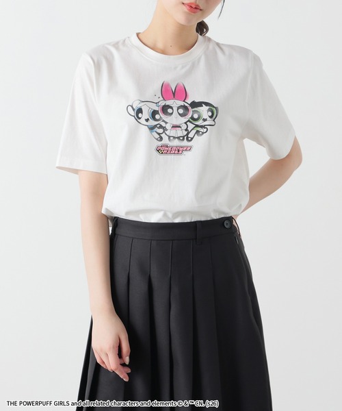 Honeys(ハニーズ)の「パワーパフガールズ/Tシャツ(Tシャツ/カットソー・レディース・ホワイト/サックスブルー/スミクロ/ピンク・L/LL/M/S)」の15枚目の写真