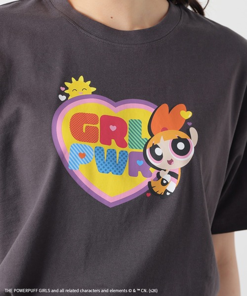 Honeys(ハニーズ)の「パワーパフガールズ/Tシャツ(Tシャツ/カットソー・レディース・ホワイト/サックスブルー/スミクロ/ピンク・L/LL/M/S)」の22枚目の写真
