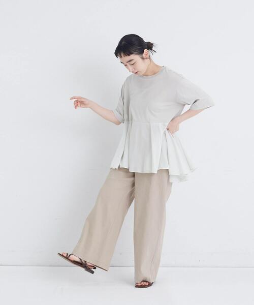 conges payes ADIEU TRISTESSE（コンジェ ペイエ アデュートリステス）の「【6月お気に入り登録ブランド内2位】【FAVE】インドコットン×カットソーTシャツ（Tシャツ/カットソー・レディース・チャコールグレー/ピンク/ミント・FREE）」の5枚目の写真