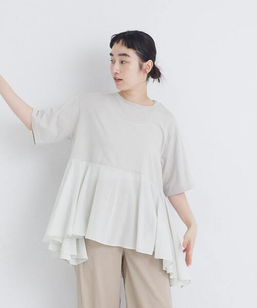 conges payes ADIEU TRISTESSE（コンジェ ペイエ アデュートリステス）の「【6月お気に入り登録ブランド内2位】【FAVE】インドコットン×カットソーTシャツ（Tシャツ/カットソー・レディース・チャコールグレー/ピンク/ミント・FREE）」の7枚目の写真