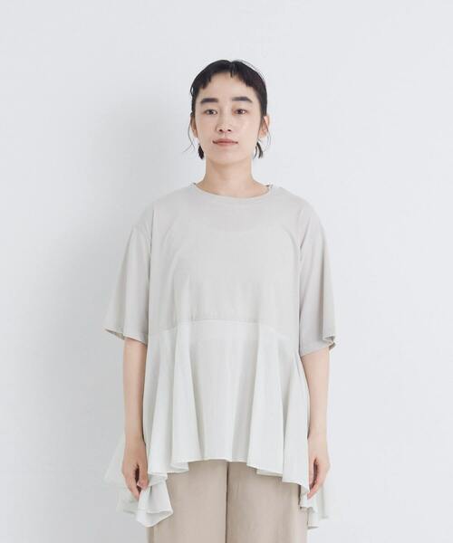 conges payes ADIEU TRISTESSE（コンジェ ペイエ アデュートリステス）の「【6月お気に入り登録ブランド内2位】【FAVE】インドコットン×カットソーTシャツ（Tシャツ/カットソー・レディース・チャコールグレー/ピンク/ミント・FREE）」の8枚目の写真