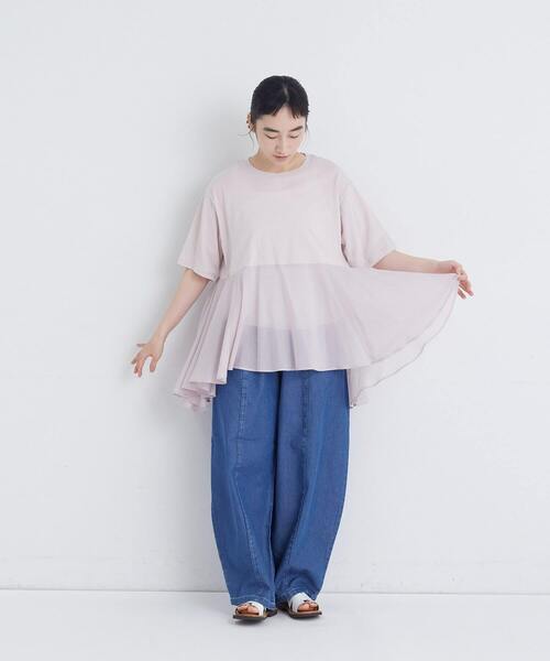 conges payes ADIEU TRISTESSE（コンジェ ペイエ アデュートリステス）の「【6月お気に入り登録ブランド内2位】【FAVE】インドコットン×カットソーTシャツ（Tシャツ/カットソー・レディース・チャコールグレー/ピンク/ミント・FREE）」の11枚目の写真