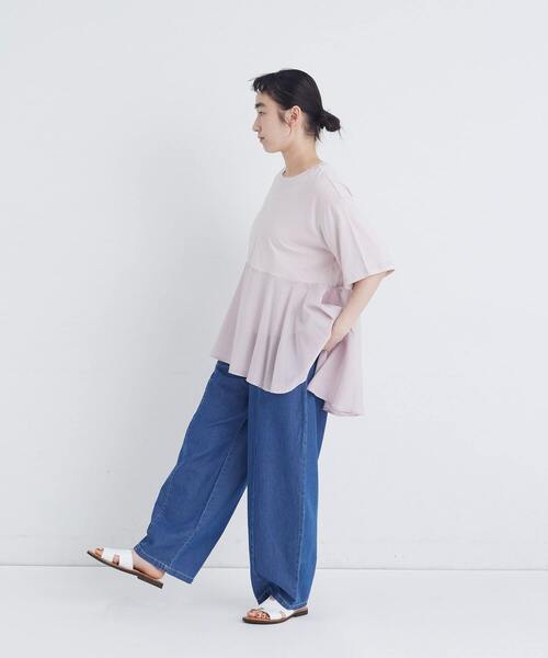 conges payes ADIEU TRISTESSE（コンジェ ペイエ アデュートリステス）の「【6月お気に入り登録ブランド内2位】【FAVE】インドコットン×カットソーTシャツ（Tシャツ/カットソー・レディース・チャコールグレー/ピンク/ミント・FREE）」の12枚目の写真
