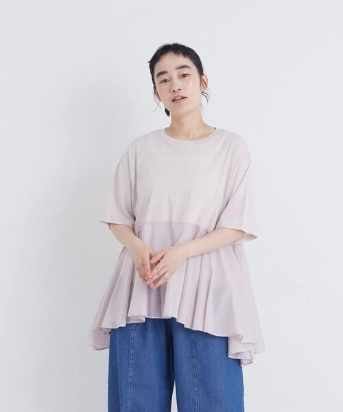 conges payes ADIEU TRISTESSE（コンジェ ペイエ アデュートリステス）の「【6月お気に入り登録ブランド内2位】【FAVE】インドコットン×カットソーTシャツ（Tシャツ/カットソー・レディース・チャコールグレー/ピンク/ミント・FREE）」の14枚目の写真