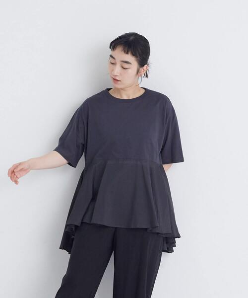 conges payes ADIEU TRISTESSE（コンジェ ペイエ アデュートリステス）の「【6月お気に入り登録ブランド内2位】【FAVE】インドコットン×カットソーTシャツ（Tシャツ/カットソー・レディース・チャコールグレー/ピンク/ミント・FREE）」の21枚目の写真