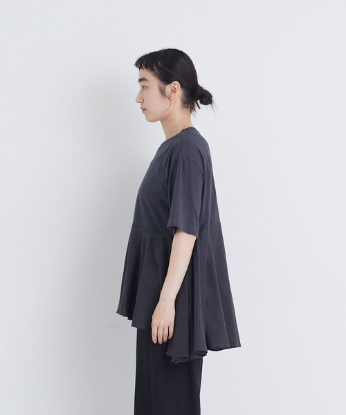 conges payes ADIEU TRISTESSE(コンジェ ペイエ アデュートリステス)の「【FAVE】インドコットン×カットソーTシャツ(Tシャツ/カットソー・レディース・チャコールグレー/ピンク/ミント・FREE)」の10枚目の写真