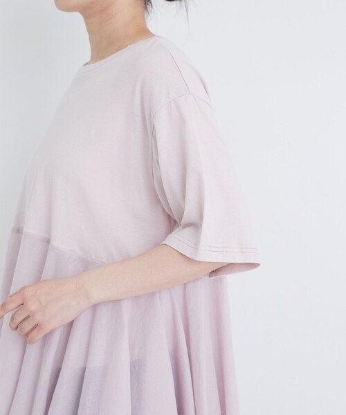 conges payes ADIEU TRISTESSE(コンジェ ペイエ アデュートリステス)の「【FAVE】インドコットン×カットソーTシャツ(Tシャツ/カットソー・レディース・チャコールグレー/ピンク/ミント・FREE)」の6枚目の写真