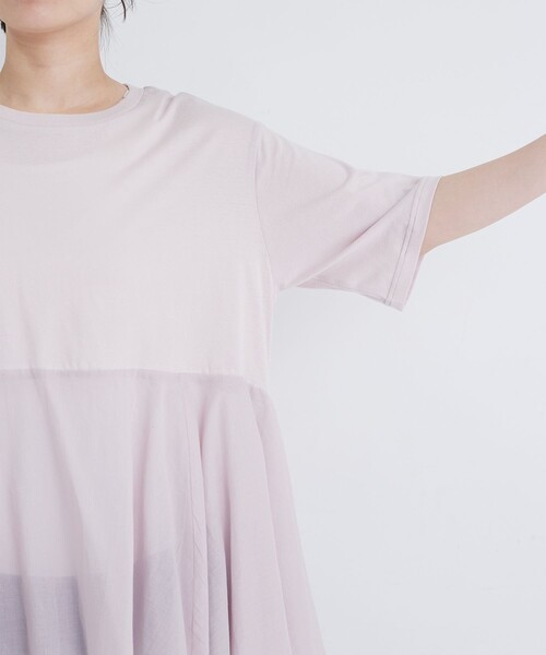 conges payes ADIEU TRISTESSE(コンジェ ペイエ アデュートリステス)の「【FAVE】インドコットン×カットソーTシャツ(Tシャツ/カットソー・レディース・チャコールグレー/ピンク/ミント・FREE)」の5枚目の写真