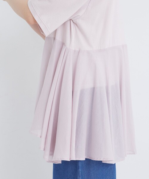 conges payes ADIEU TRISTESSE(コンジェ ペイエ アデュートリステス)の「【FAVE】インドコットン×カットソーTシャツ(Tシャツ/カットソー・レディース・チャコールグレー/ピンク/ミント・FREE)」の4枚目の写真
