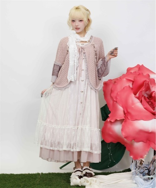 myu:loret（ミュウロレット）の「パッチワークレースワンピース（ワンピース・レディース・ホワイト/ピンク・FREE）」の7枚目の写真