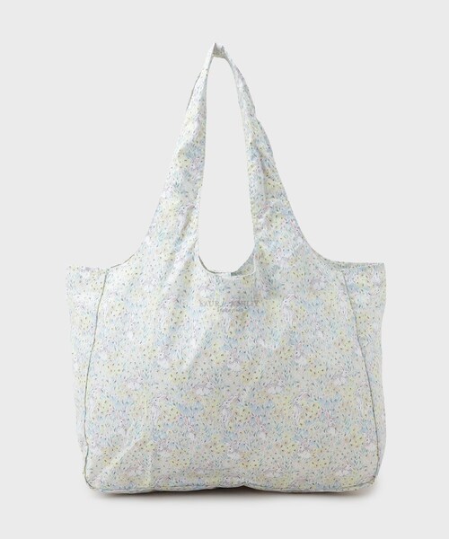 LAURA ASHLEY(ローラアシュレイ)の「【撥水・防水加工】ラックリー メドウ柄 レインパッカブルトートバッグ(エコバッグ/サブバッグ・レディース・イエロー系その他2/ライトパープル/ターコイズブルー系9・00)」の1枚目の写真