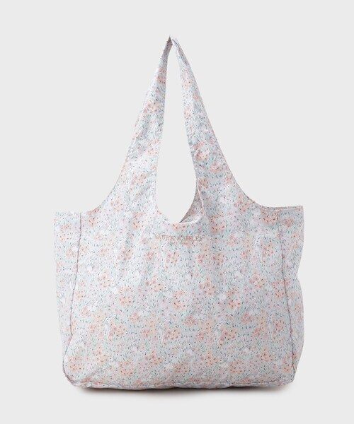 LAURA ASHLEY(ローラアシュレイ)の「【撥水・防水加工】ラックリー メドウ柄 レインパッカブルトートバッグ(エコバッグ/サブバッグ・レディース・イエロー系その他2/ライトパープル/ターコイズブルー系9・00)」の4枚目の写真
