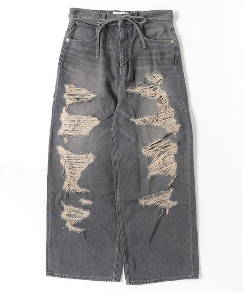 DISCOVERED(ディスカバード)の「【DISCOVERED】BORO DENIM PANTS(デニムパンツ・メンズ・ブラック/インディゴブルー・3)」の1枚目の写真