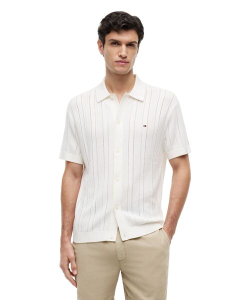 TOMMY HILFIGER(トミーヒルフィガー)の「ポインテルストラクチャーショートスリーブシャツ(シャツ/ブラウス・メンズ・ブラック系その他3/ホワイト・LARGE/MEDIUM/SMALL/X-LARGE)」の2枚目の写真
