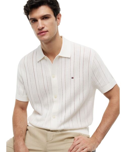 TOMMY HILFIGER(トミーヒルフィガー)の「ポインテルストラクチャーショートスリーブシャツ(シャツ/ブラウス・メンズ・ブラック系その他3/ホワイト・LARGE/MEDIUM/SMALL/X-LARGE)」の4枚目の写真