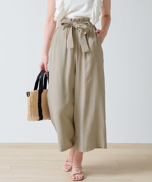 laulea（ラウレア）の「麻調合繊R90/E10 共紐ラッピング クロプトワイドパンツ（その他パンツ・レディース・モカ/ライトグレー/ベージュ/ブラック・M）」の10枚目の写真