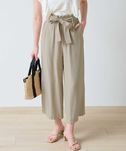 laulea（ラウレア）の「麻調合繊R90/E10 共紐ラッピング クロプトワイドパンツ（その他パンツ・レディース・モカ/ライトグレー/ベージュ/ブラック・M）」の12枚目の写真