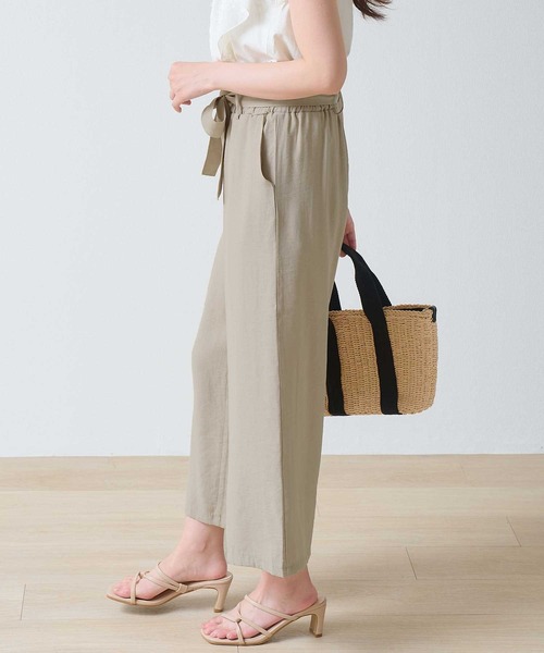 laulea（ラウレア）の「麻調合繊R90/E10 共紐ラッピング クロプトワイドパンツ（その他パンツ・レディース・モカ/ライトグレー/ベージュ/ブラック・M）」の15枚目の写真