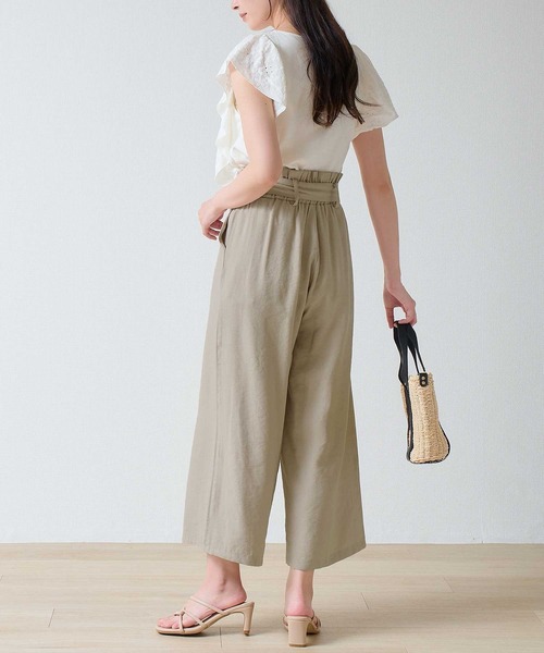 laulea（ラウレア）の「麻調合繊R90/E10 共紐ラッピング クロプトワイドパンツ（その他パンツ・レディース・モカ/ライトグレー/ベージュ/ブラック・M）」の19枚目の写真
