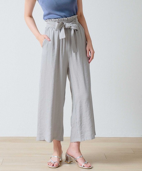 laulea（ラウレア）の「麻調合繊R90/E10 共紐ラッピング クロプトワイドパンツ（その他パンツ・レディース・モカ/ライトグレー/ベージュ/ブラック・M）」の20枚目の写真