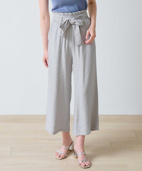 laulea（ラウレア）の「麻調合繊R90/E10 共紐ラッピング クロプトワイドパンツ（その他パンツ・レディース・モカ/ライトグレー/ベージュ/ブラック・M）」の22枚目の写真