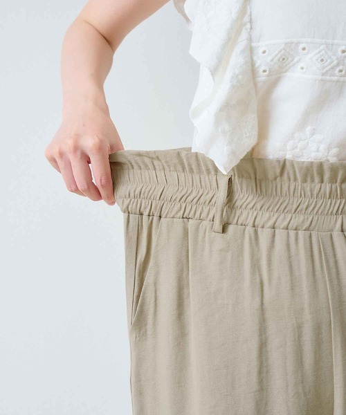 laulea（ラウレア）の「麻調合繊R90/E10 共紐ラッピング クロプトワイドパンツ（その他パンツ・レディース・モカ/ライトグレー/ベージュ/ブラック・M）」の7枚目の写真
