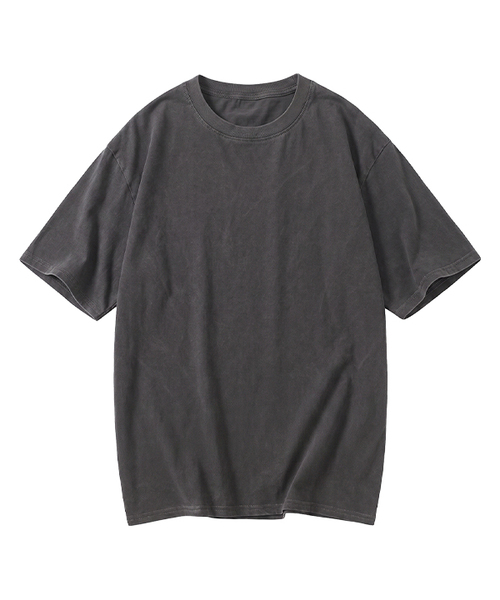 DE GRAND MATIN(ディグランドマーティン)の「Pigment Dyed Relaxed Over-fit T-shirt(Tシャツ/カットソー・メンズ・ダークグリーン/アイボリー/バーガンディー/ダークベージュ/チャコールグレー/パープル/ダークネイビー/スカイブルー・MEDIUM/LARGE/XX-LARGE/X-LARGE)」の1枚目の写真