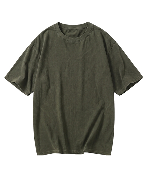 DE GRAND MATIN(ディグランドマーティン)の「Pigment Dyed Relaxed Over-fit T-shirt(Tシャツ/カットソー・メンズ・ダークグリーン/アイボリー/バーガンディー/ダークベージュ/チャコールグレー/パープル/ダークネイビー/スカイブルー・MEDIUM/LARGE/XX-LARGE/X-LARGE)」の4枚目の写真