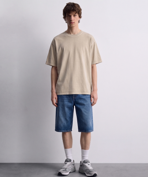 DE GRAND MATIN(ディグランドマーティン)の「Pigment Dyed Relaxed Over-fit T-shirt(Tシャツ/カットソー・メンズ・ダークグリーン/アイボリー/バーガンディー/ダークベージュ/チャコールグレー/パープル/ダークネイビー/スカイブルー・MEDIUM/LARGE/XX-LARGE/X-LARGE)」の10枚目の写真