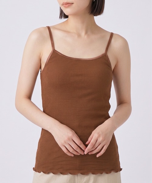 OMNES(オムネス)の「コットンリブキャミソールブラ(キャミソール・レディース・グリーン/ブラウン・WOMENS L/WOMENS M)」の5枚目の写真