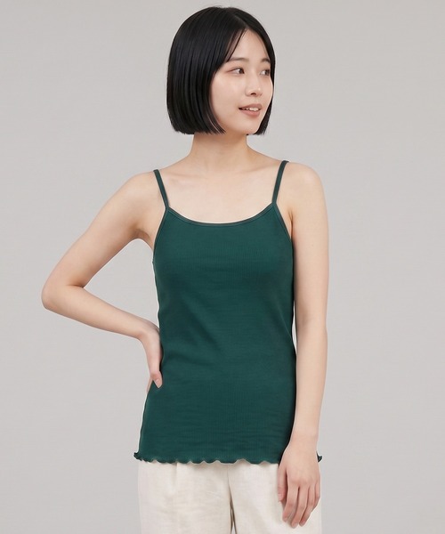 OMNES(オムネス)の「コットンリブキャミソールブラ(キャミソール・レディース・グリーン/ブラウン・WOMENS L/WOMENS M)」の3枚目の写真