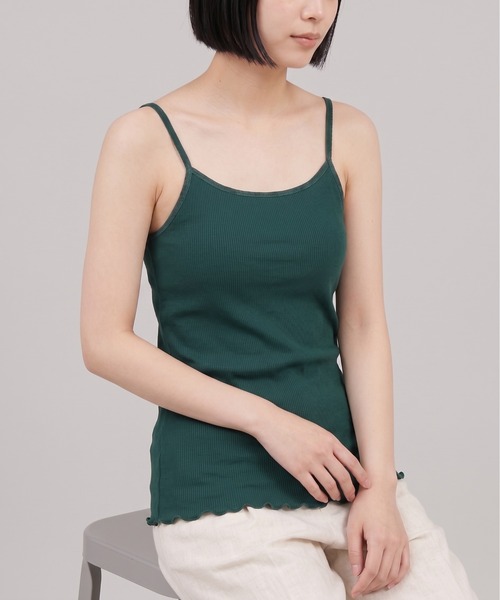 OMNES(オムネス)の「コットンリブキャミソールブラ(キャミソール・レディース・グリーン/ブラウン・WOMENS L/WOMENS M)」の4枚目の写真