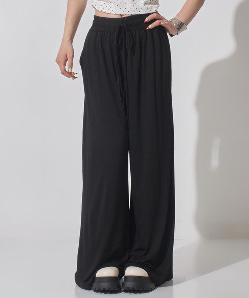 ANAP(アナップ)の「ゆるテロ イージーロングパンツ(その他パンツ・レディース・グレー/ブラック・F)」の3枚目の写真