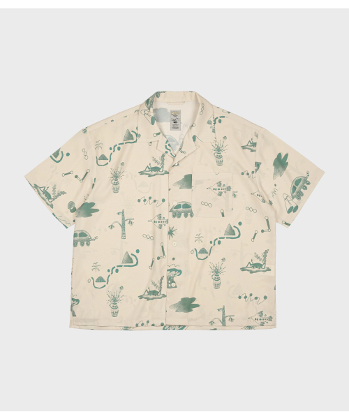 MMOGARDEN（エメモガーデン）の「mmo hawaiian shirts (2colors)（シャツ/ブラウス・メンズ・ブルー/アイボリー・1/3）」の3枚目の写真
