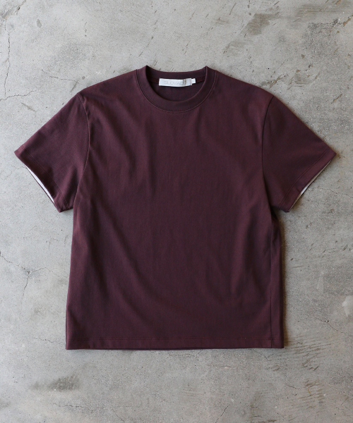 SLOWACID（スローアシッド）の「SA REFINED FLIP-CUFF SEMI-CROP TEE [DARK PLUM]（Tシャツ/カットソー・レディース・その他・SMALL/MEDIUM/LARGE/X-LARGE）」の6枚目の写真