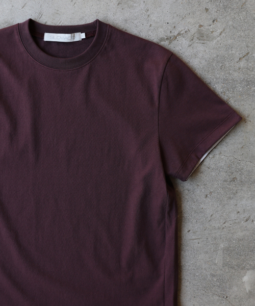 SLOWACID（スローアシッド）の「SA REFINED FLIP-CUFF SEMI-CROP TEE [DARK PLUM]（Tシャツ/カットソー・レディース・その他・SMALL/MEDIUM/LARGE/X-LARGE）」の7枚目の写真