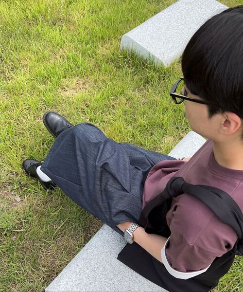 SLOWACID（スローアシッド）の「SA REFINED FLIP-CUFF SEMI-CROP TEE [DARK PLUM]（Tシャツ/カットソー・レディース・その他・SMALL/MEDIUM/LARGE/X-LARGE）」の8枚目の写真