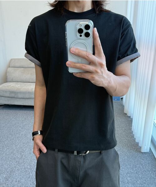 SLOWACID（スローアシッド）の「SA REFINED FLIP-CUFF SEMI-CROP TEE [DARK PLUM]（Tシャツ/カットソー・レディース・その他・SMALL/MEDIUM/LARGE/X-LARGE）」の11枚目の写真